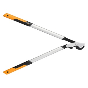 Foarfece de taiere Fiskars PowerGear X Bypass Gear pentru lemn proaspat, acoperit antiaderent, otel de precizie calit, lungime: 80 cm, negru/portocaliu, LX98-L, 1020188 - Img 1