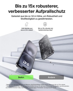 Folie de protectie din sticla Belkin pentru iPhone 17 Pro Max, rezistenta la zgarieturi, 2 bucati - Img 3