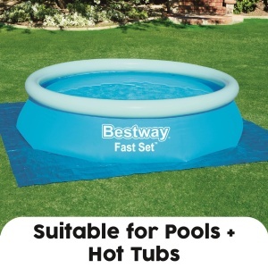 Folie protectie piscina Bestway 335 x 335 cm albastra din polietilena - Img 4