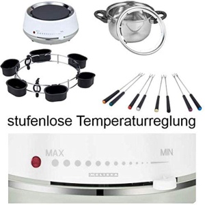 Fondue electric Melissa 16310230 pentru 8 persoane, 2 litri, 1200W, inox alb - Img 6