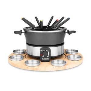 Fondue Set Gastroback 42566 Rotativ 8 Recipiente Inox Reglaj Temperatura 1000W NegruArgintiu - Img 9