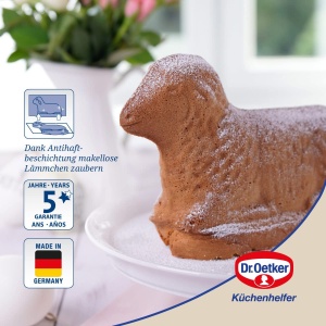 Forma de copt Dr. Oetker Lamm 900 ml, aurie, antiaderenta, 3D - Img 3