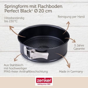 Forma de copt Zenker Perfect Black 20 cm otel cu strat antiaderent rezistenta la temperaturi de pana la 230degC - Img 4