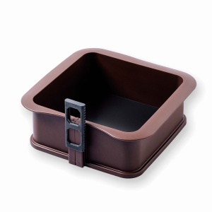 Forma patrata detasabila Lacor 66779 din silicon antiaderent si baza din sticla 18x18x7 cm maro