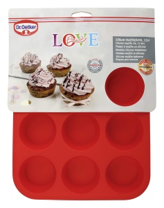 Forma pentru briose Dr Oetker Silikon Flexxibel Love 12 buc antiaderenta rezistenta la temperaturi extreme - Img 3