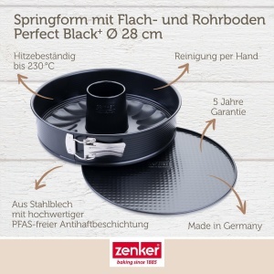Forma pentru tort Zenker Perfect Black 28 cm antiaderenta doua baze interschimbabile - Img 4