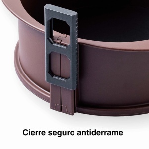 Forma rotunda detasabila pentru copt Lacor 66778, 20x7 cm, maro, cu baza din sticla - Img 5