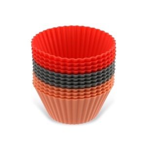 Forme silicon Dr Oetker pentru muffins si cupcakes set 12 buc antiaderente culori multiple - Img 1