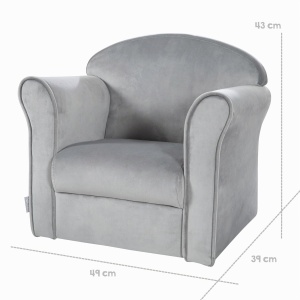 Fotoliu pentru copii roba Lil Sofa, culoare gri, cu brate, confortabil - Img 6