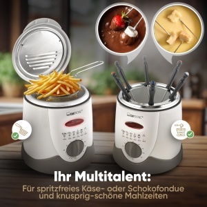 Friteuza Clatronic FFR 2916 cu capacitate 1L, 840W, cu 6 furculite fondue - Img 4