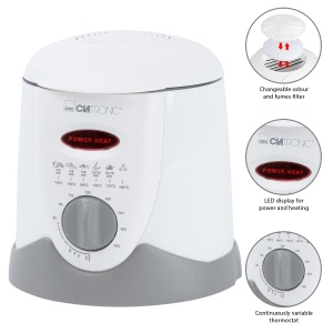 Friteuza Clatronic(r) 2in1 Fondue incl. 6 furculite Fondue | Fondue pentru fondue de ciocolata si branza | Friteuza pentru 1 litru ulei/grasime | Panou de control cu afisaj de control | Carcasa Cool-Touch | 840 wati | FFR 2916 - Img 9
