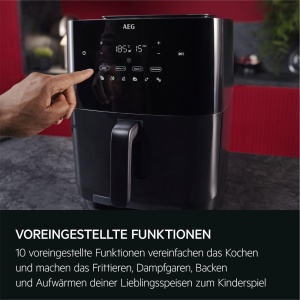 Friteuza cu aer cald AEG 8000 AAF7SB, 6,9 L, 10 programe, negru - Img 3