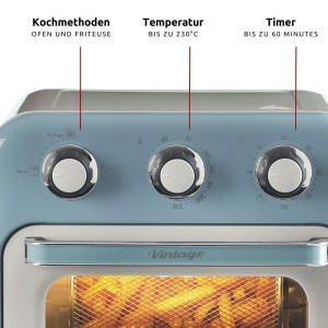 Friteuza cu aer cald Ariete Vintage 4632, 16L, 1400W, albastru - Img 4