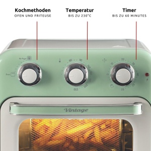 Friteuza cu aer cald Ariete Vintage 4632, 16L, 1400W, Verde - Img 4