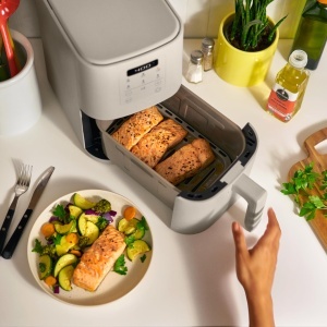 Friteuza cu aer cald Bella Slim 4.0 Qt, capacitate XL, 1300W, Oatmilk - Img 9