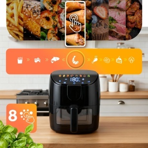 Friteuza cu aer cald Berdsen 4L, 1500W, 8 programe, touchscreen - Img 7