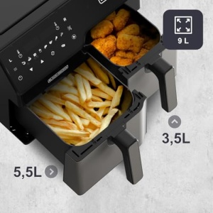 Friteuza cu aer cald BLACKDECKER BXAF9000E 2500W Double Cooking 9L - Img 3