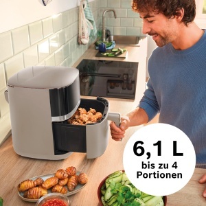 Friteuza cu aer cald Bosch Serie 4 MAF462C0, 6.1 L, 7 programe, crem - Img 4
