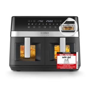 Friteuza cu aer cald CASO AirFry DuoChef, 14L, 10 programe, 2 camere