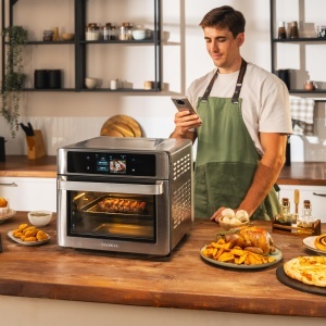 Friteuza cu aer cald Cecotec BakeFry 3000, 30L, 1700W, Touch Steel - Img 3