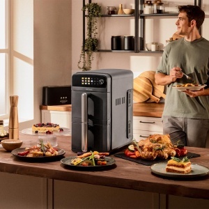 Friteuza cu aer cald Cecotec Cecofry DuoLevel 10000, 10L, 2400W - Img 2