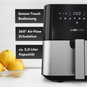 Friteuza cu aer cald Clatronic FR 3782 H, 5L, 1450W, inox - Img 3