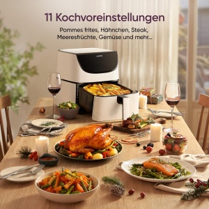 Friteuza cu aer cald COSORI CP158-AF, 5.5L, 11 programe, Alb - Img 6