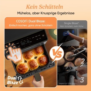 Friteuza cu aer cald COSORI Dual Blaze, 6.4L, 11-in-1, cu Wi-Fi - Img 4