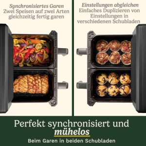 Friteuza cu aer cald Cuisinart XXL 2 zone 52L x 2 Functie 6-in-1 Negru - Img 8