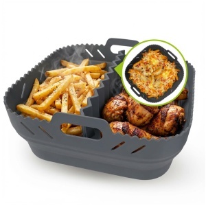 Friteuza cu aer cald GOURMETmaxx, 4L, cu forma din silicon reutilizabila, 21,2 x 21,2 x 8 cm