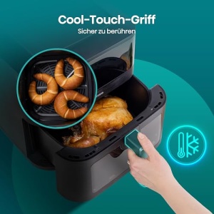 Friteuza cu aer cald Hisense HAF2100DCD 2100W 77L Negru 10 programe presetate - Img 11