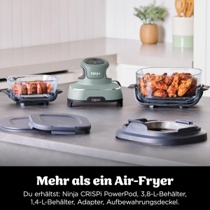 Friteuza cu aer cald Ninja CRISPi 3,8 l, 1700 W, culoare Sage - Img 2