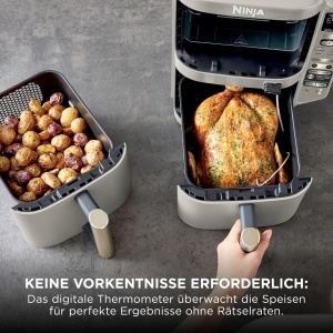 Friteuza cu aer cald Ninja Double Stack SL451EUSD, 9.5L, 6 functii, Steingold - Img 2