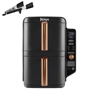 Friteuza cu aer cald Ninja Double Stack XL SL400EUCP 95L NegruCupru 6 functii 2 sertare