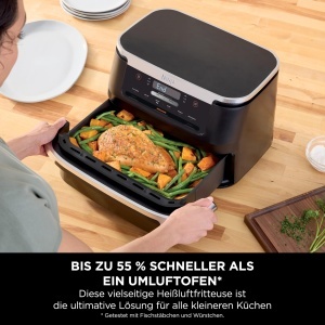 Friteuza cu aer cald Ninja FlexDrawer AF550EU 6 Litri Dual Zone Negru - Img 4