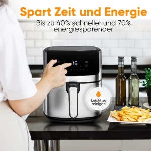 Friteuza cu aer cald ProfiCook PC FR 1294 H 65L 8 programe 80-200degC Inox - Img 5
