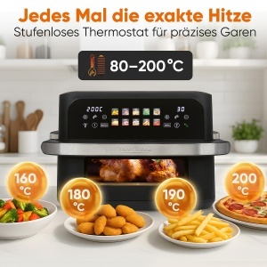 Friteuza cu aer cald ProfiCook PC FR 1313 H, 10L, 2400W, Touch-Display - Img 6