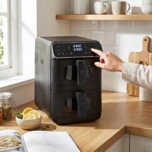 Friteuza cu aer cald Salter VertiCook, 9 l, 2400 W, 2 sertare - Img 5
