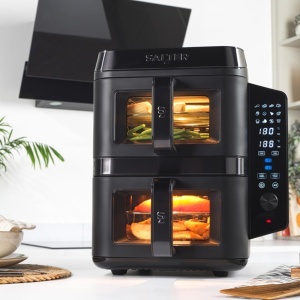 Friteuza cu aer cald Salter VertiCook View 9L 12 functii 2 cosuri de 45L PFAS-free - Img 5