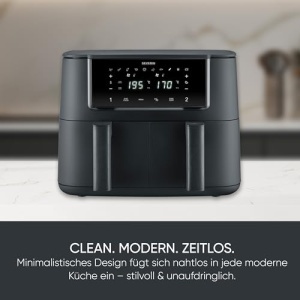Friteuza cu aer cald Severin FR 2463 Dual Zone 2x4L 2600W Touch Display Negru - Img 12