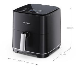 Friteuza cu aer cald SHARP AF-GS552AE-B 5.5L cu control digital - functie de afisaj tactil, 8 programe, 1650W, negru, coacere fara ulei - Img 5