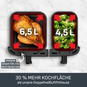 Friteuza cu aer cald Tefal Dual Easy Fry XXL EY942B, 11 L, 2700 W, 7 programe, display digital - Img 3