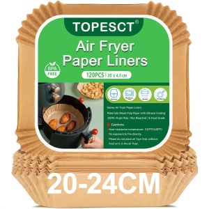 Friteuza cu aer cald TopEsct, 20x20 cm, 120 buc, compatibila cu Cosori si Philips