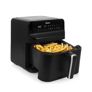 Friteuza cu aer cald Tristar FR-9025, 6L, 1350W, 9 programe, Mat Negru