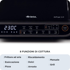 Friteuza cu aer si grill Ariete 4635 1700W capacitate 8L 8 functii touchscreen negru - Img 3