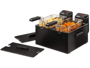 Friteuza cu ulei Princess 183028, 2 x 3 Litri, 3600 W, Negru