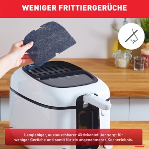 Friteuza electrica Tefal Super Uno, 2.2L, albaneagra, cu timer si filtru de miros - Img 4