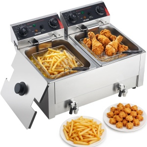 Friteuza electrica VEVOR SEF-102V, 14 L, 5000 W, din otel inoxidabil