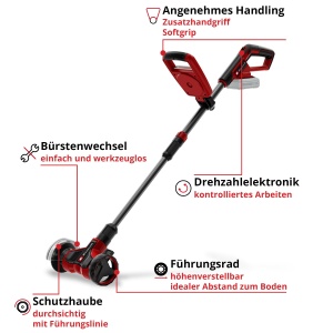 Fugeni curatator cu acumulator Einhell GE-CC 18110 Li E-Solo, 18V, cu 2 perii - Img 3