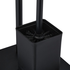 Garnitura WC Relaxdays, 2 in 1, Negru, Design Modern, Inox si Bambus - Img 9